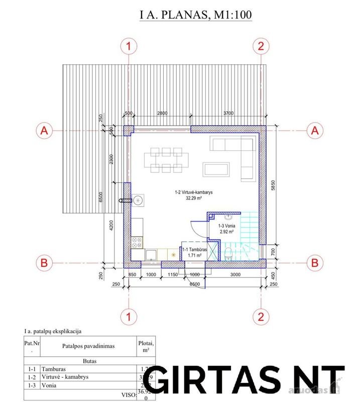 Pirmo aukšto planas – Svencelė, du namai