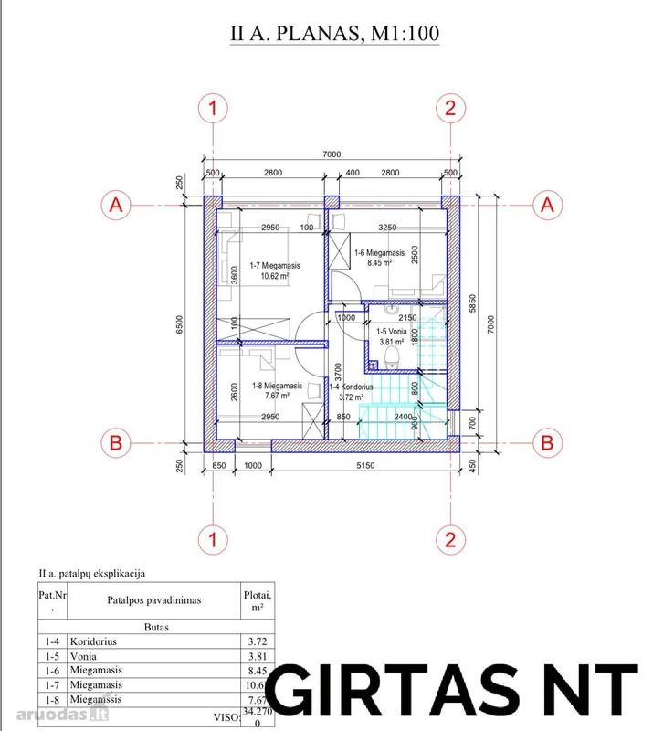 Antro aukšto planas – Svencelė, du namai
